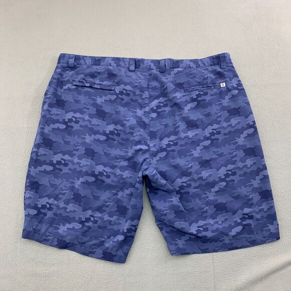 Peter Millar Golf Shorts Mens Size 42 Stretch Flat Front Camo Beige 10" Inseam - Picture 10 of 12